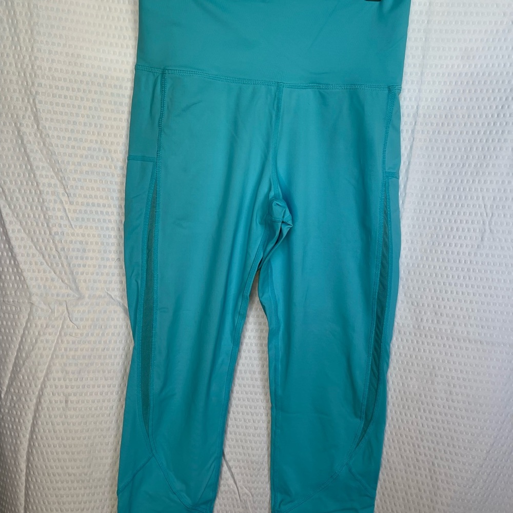 Active Turquoise Mesh Capri 20”